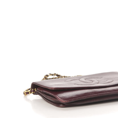Chanel Caviar Timeless CC Wallet on Chain WOC Dark Red 13 of 18