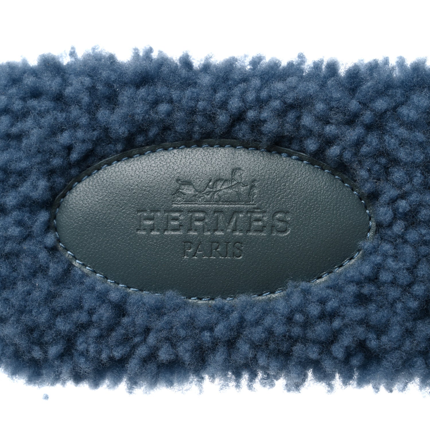 Hermes Woolskin Oran Sandals 38.5 Bleu 7 of 8