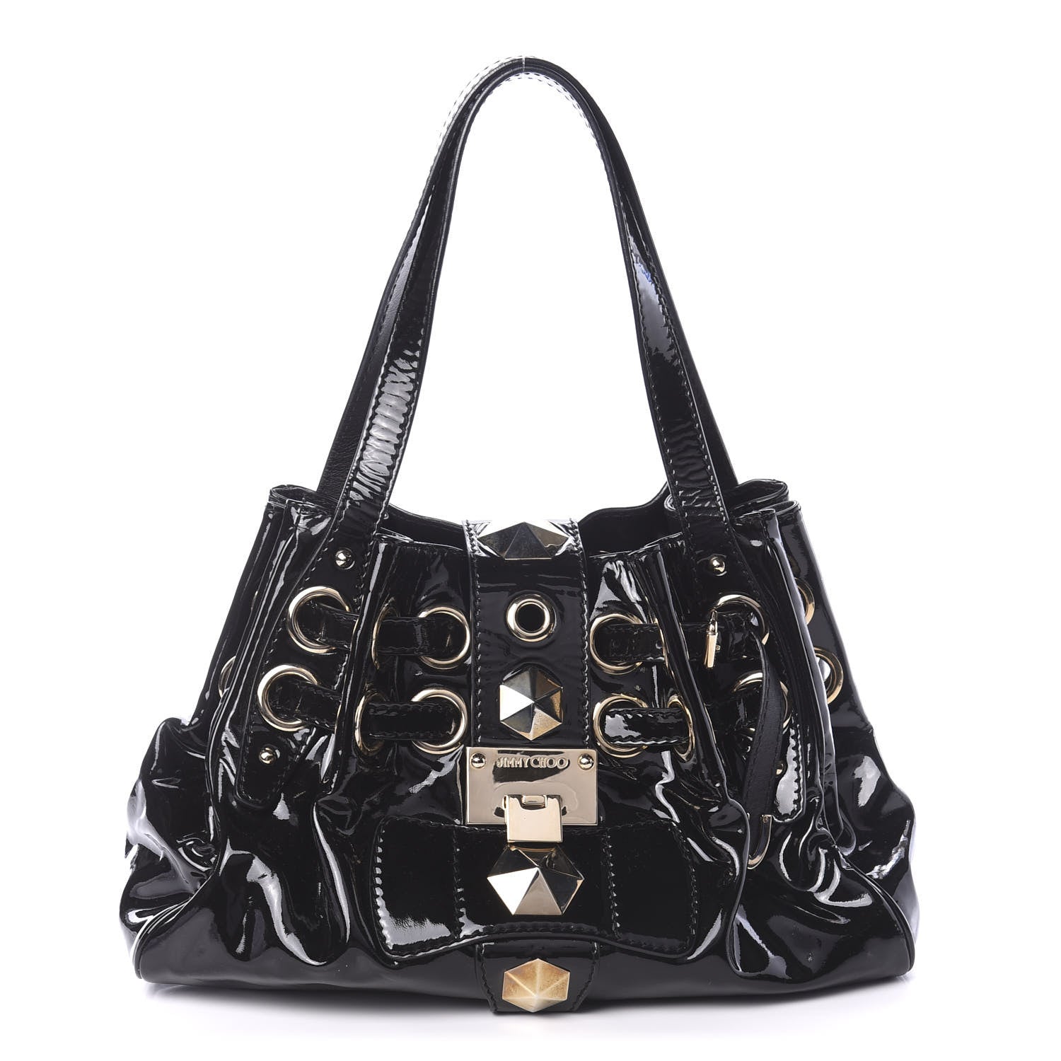 Jimmy Choo Patent Studded Ramona Black 1 of 9