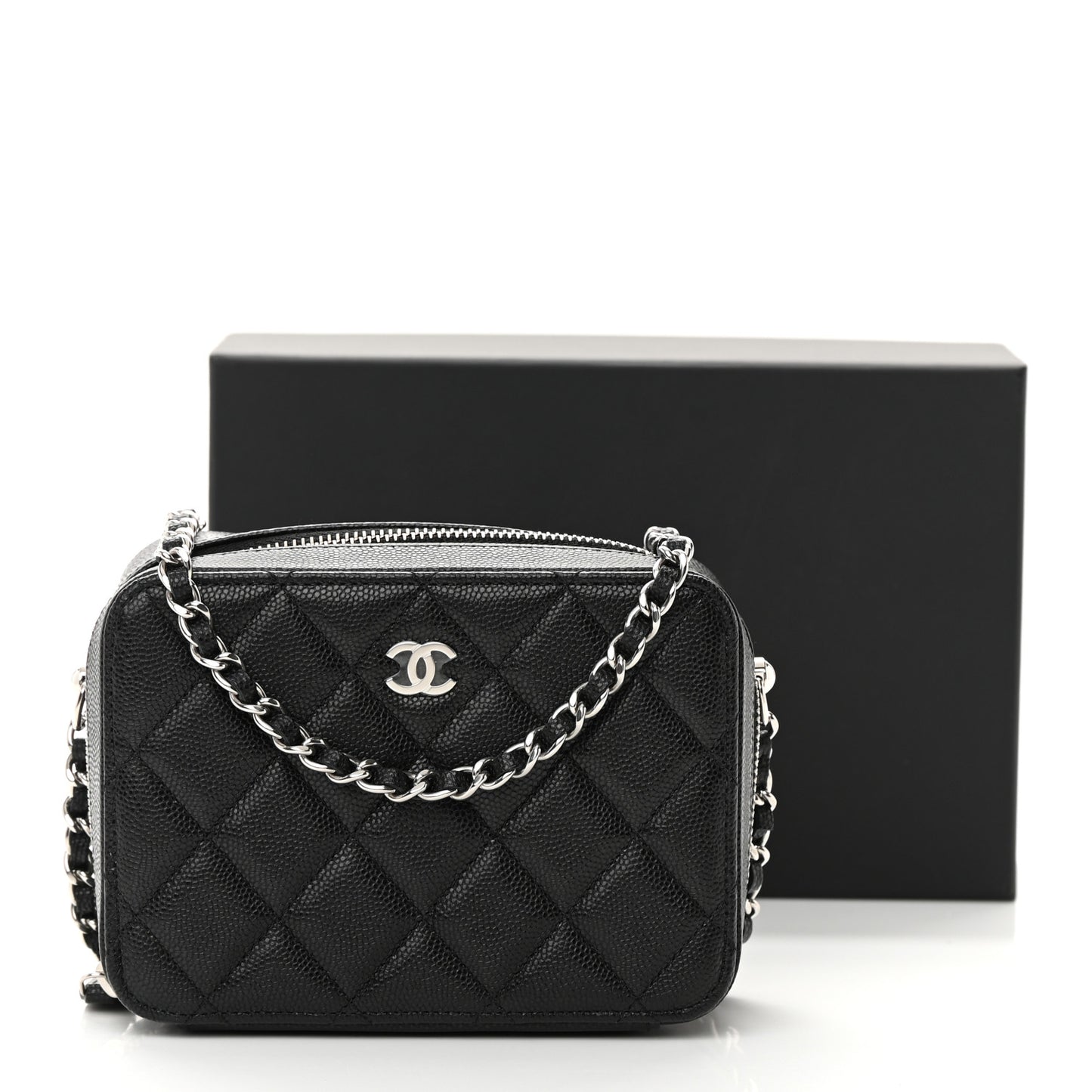 Caviar Quilted Camera Bag Black