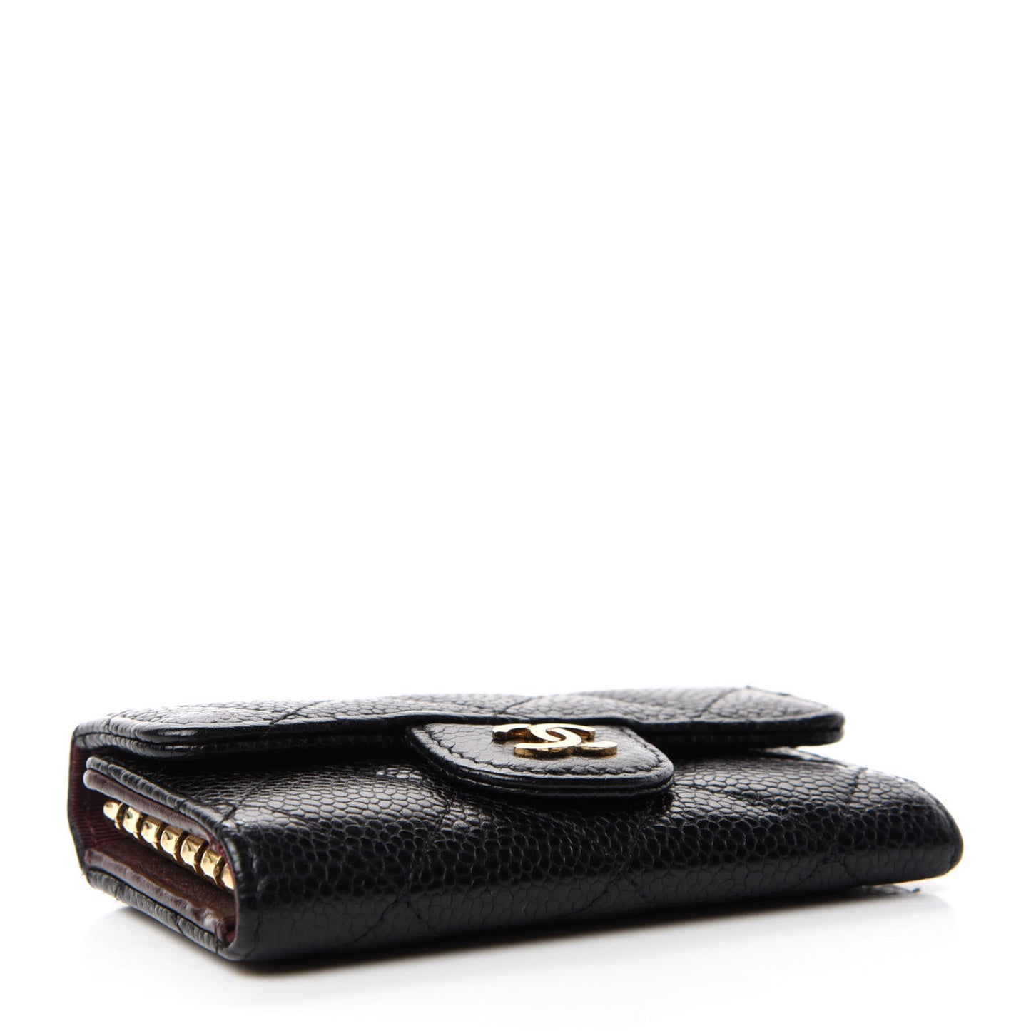 Caviar Quilted 6 Key Holder Black