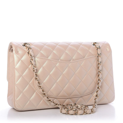 Chanel Iridescent Calfskin Quilted Medium Double Flap Beige 4 of 12