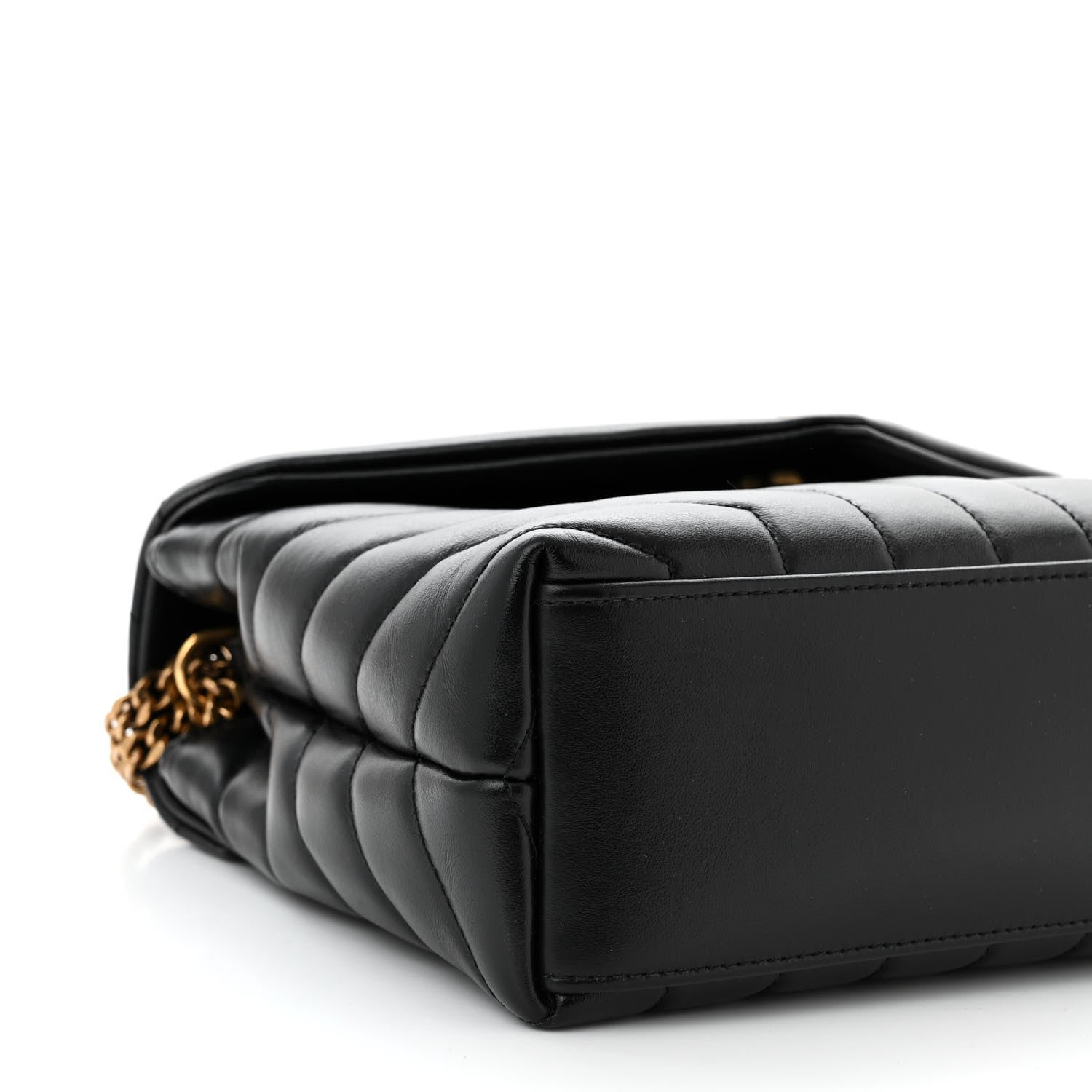 Saint Laurent Calfskin Y Quilted Monogram Small Loulou Chain Satchel Black 9 of 11