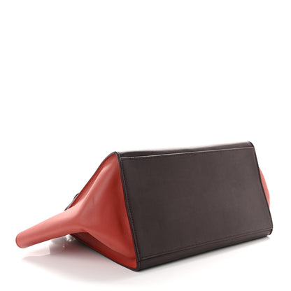 Celine Smooth Calfskin Medium Tri-Color Trapeze Rust Burgundy Red 4 of 10