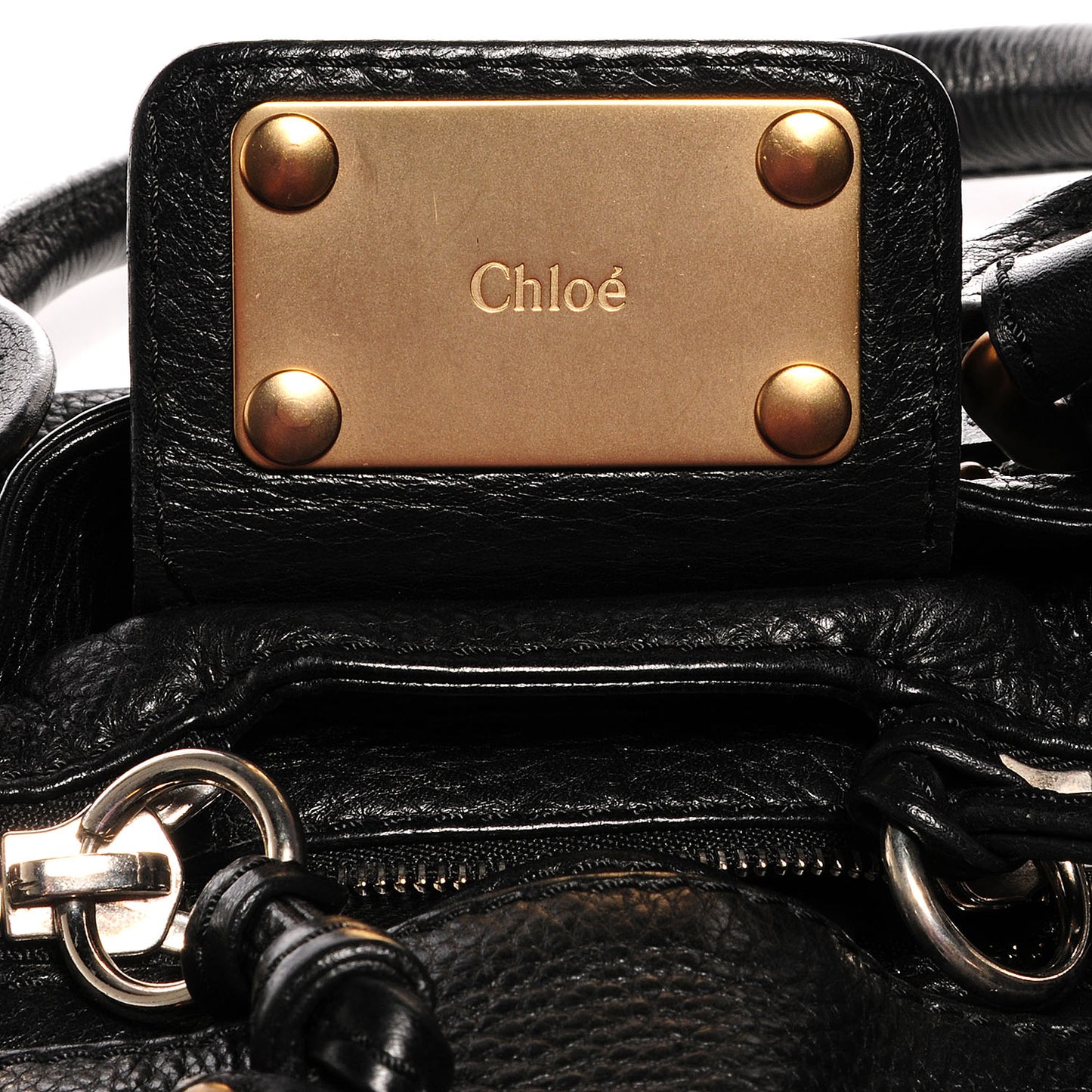 Leather Medium Paddington Satchel Black