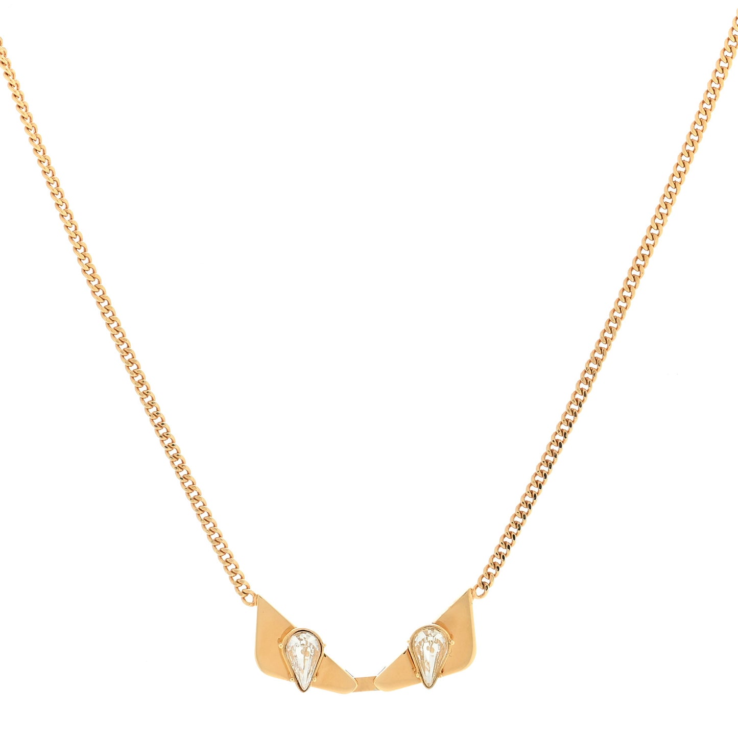 Metal Monster Eye Necklace Gold