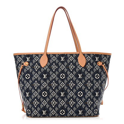 Louis Vuitton Jacquard Since 1854 Neverfull MM Blue 3 of 14