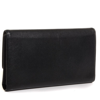 Chanel Caviar Sevruga Long Flap Wallet Black 3 of 8