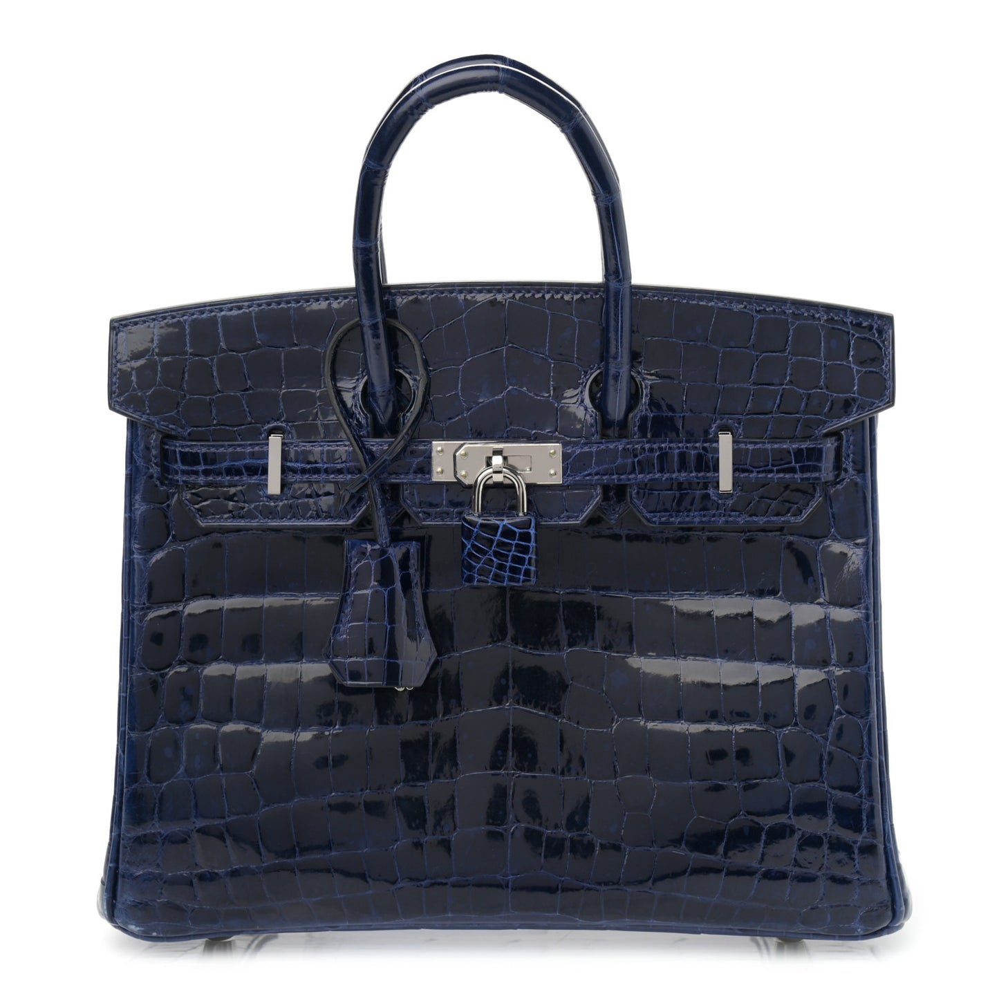 Shiny Niloticus Crocodile Birkin 25 Bleu Saphir