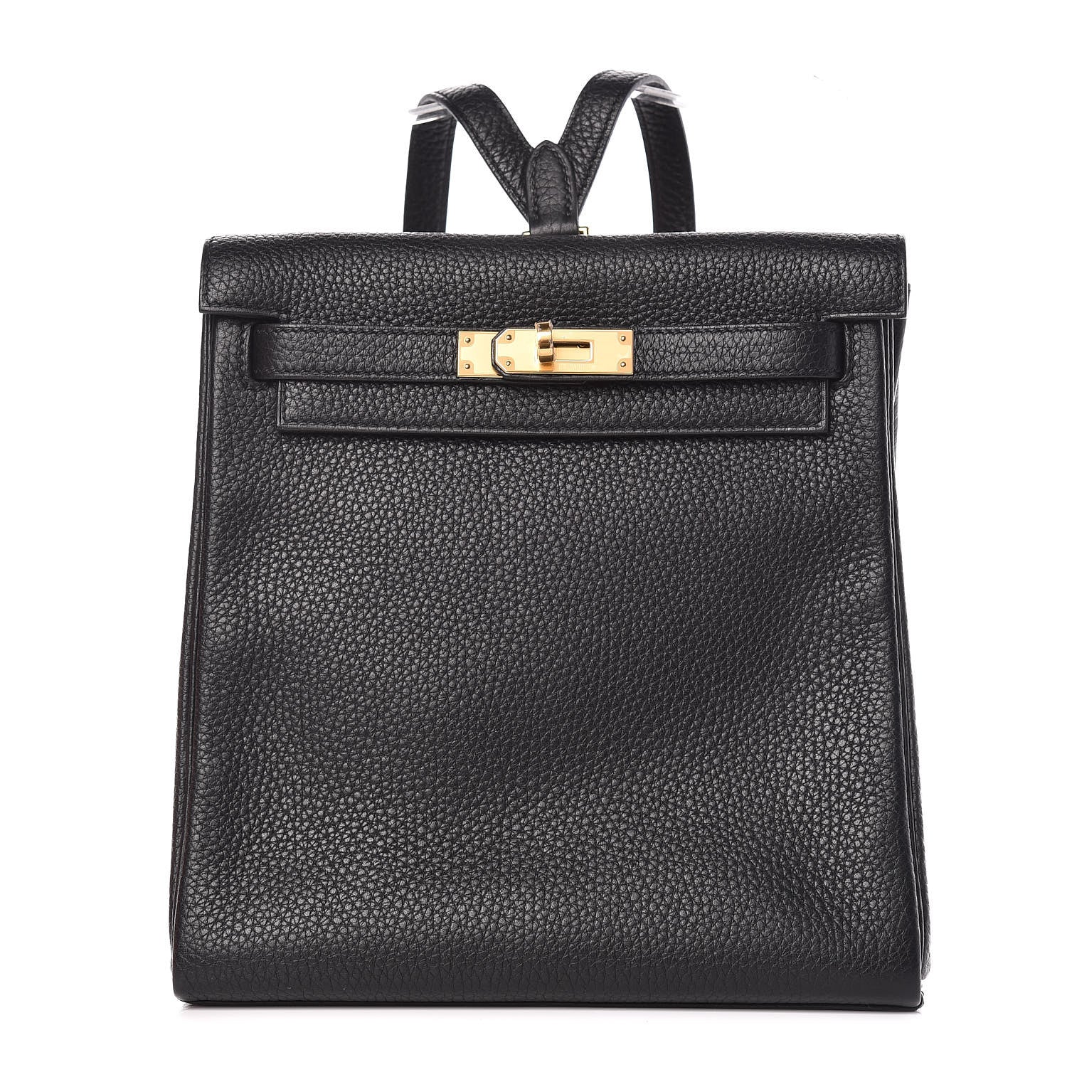 Hermes Taurillon Clemence Kelly Ado Backpack Black 1 of 10
