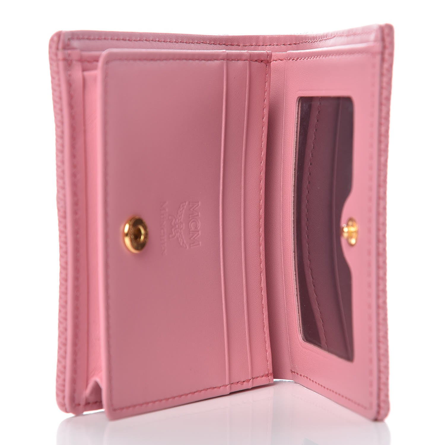 MCM Visetos Striped ID Wallet Pink 5 of 7