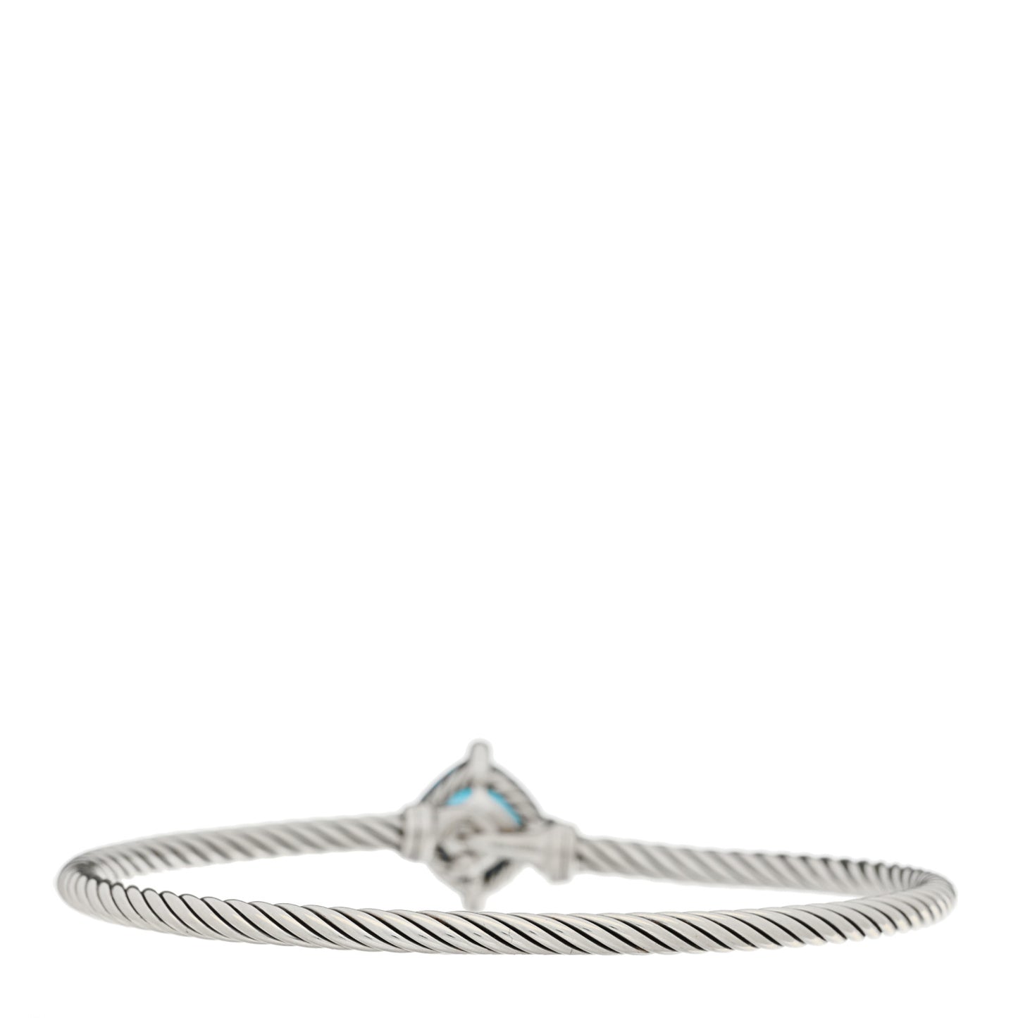 Sterling Silver Diamond Hampton Blue Topaz 3mm Chatelaine Bracelet