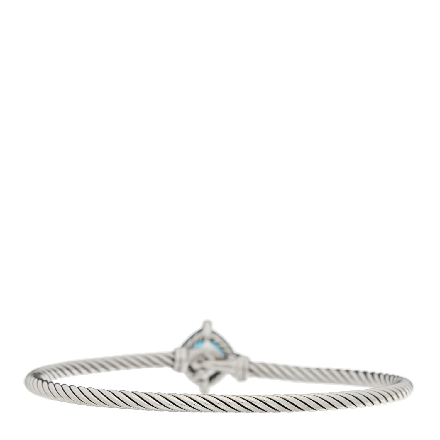 David Yurman Sterling Silver Diamond Hampton Blue Topaz 3mm Chatelaine Bracelet 2 of 3