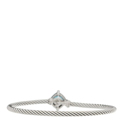 David Yurman Sterling Silver Diamond Hampton Blue Topaz 3mm Chatelaine Bracelet 2 of 3