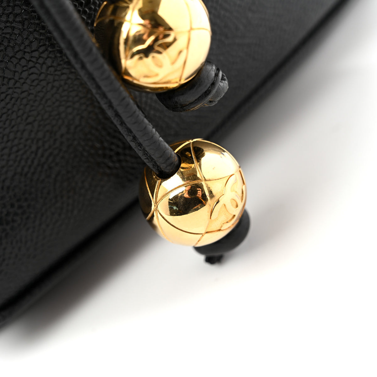 Caviar CC Drawstring Shoulder Bag Black