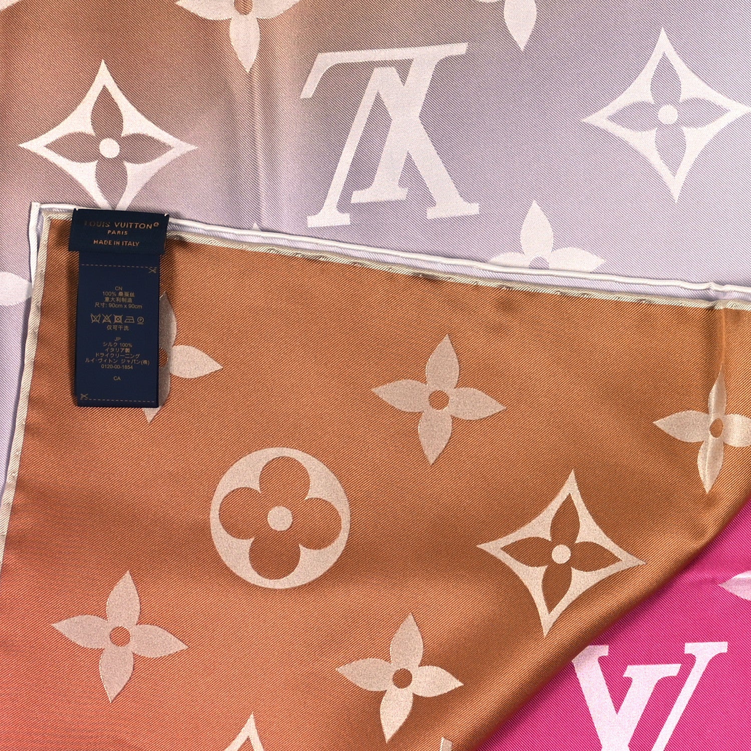 Louis Vuitton Louis Vuitton Silk Carre 90 Aurora Fuchsia 3 of 3
