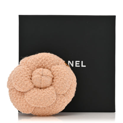 Chanel Tweed Camellia Pin Brooch Pink 4 of 4