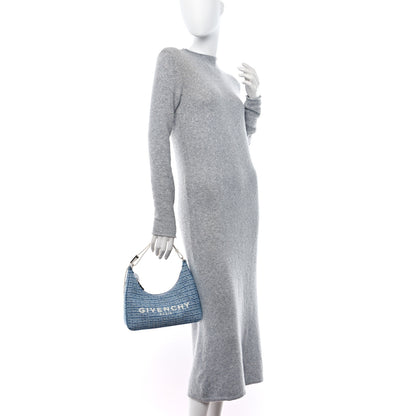 Givenchy Denim 4G Logo Small Moon Cut Out Shoulder Bag Light Blue 2 of 12