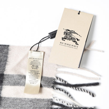 Burberry Cashmere Classic Check Fringe Scarf Stone 4 of 4