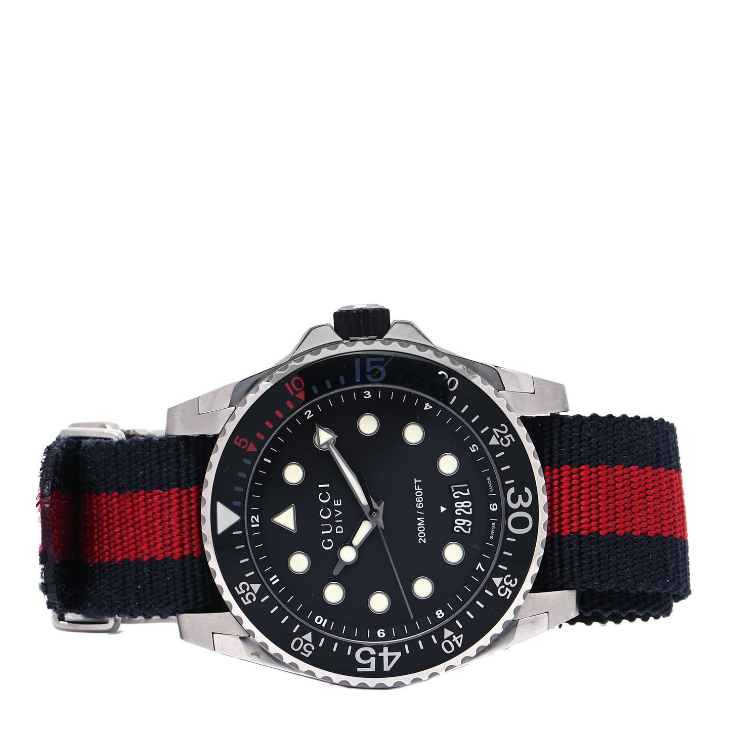 Stainless Steel Nylon 45mm Dive Quartz Watch Black