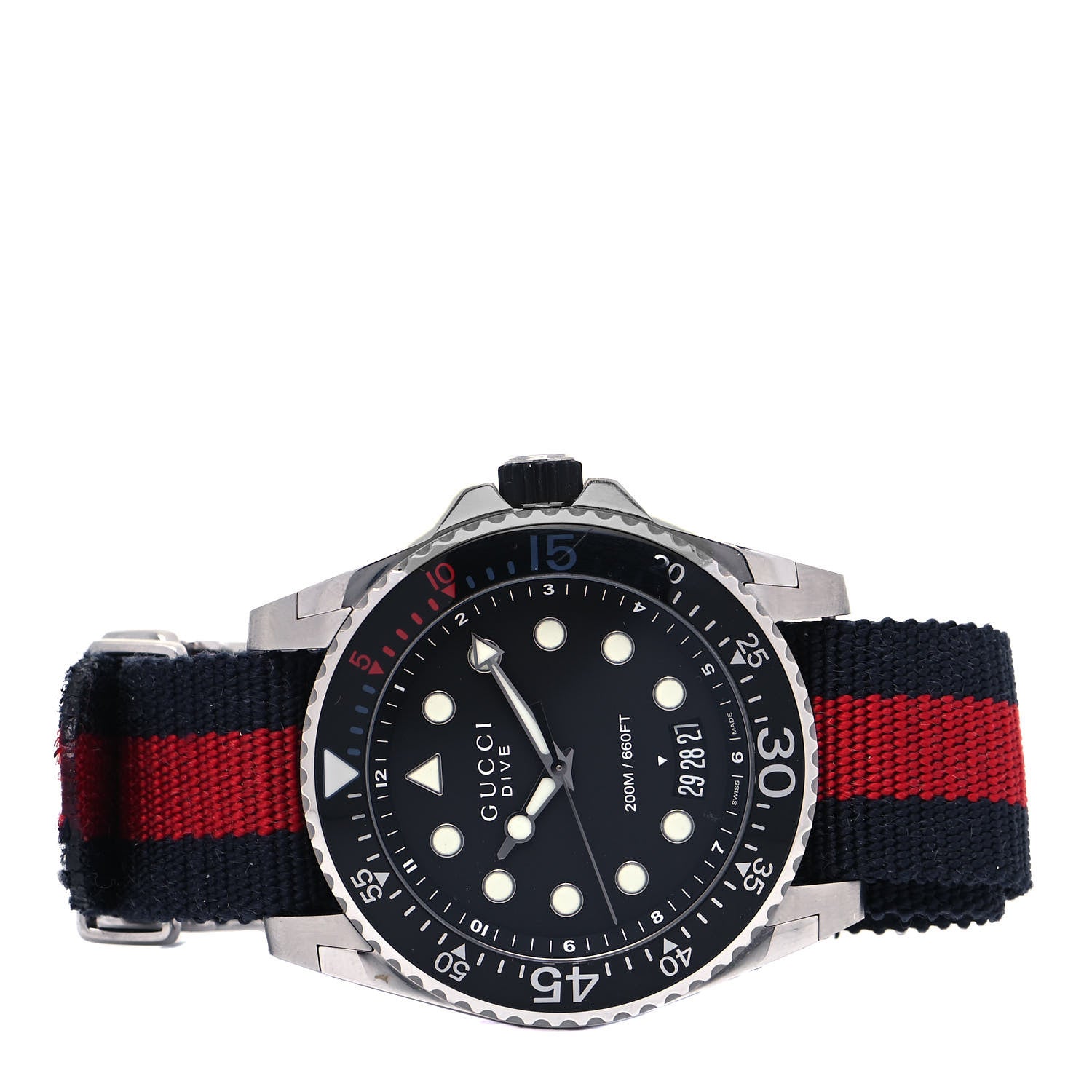 Gucci Stainless Steel Nylon 45mm Dive Quartz Watch Black 2 of 5
