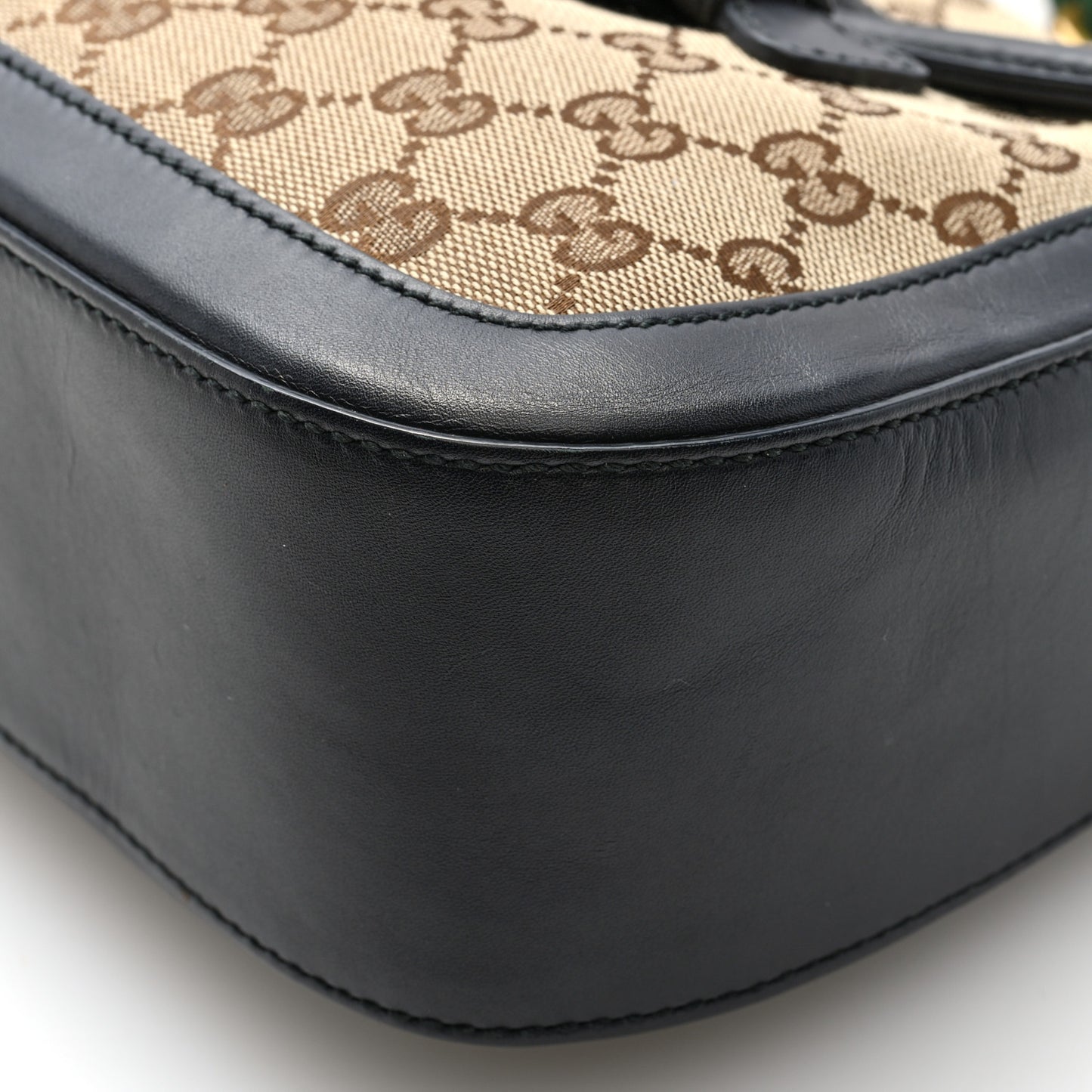 Monogram Ruinart Calfskin Medium Lady Web Shoulder Bag Beige Ebony Black