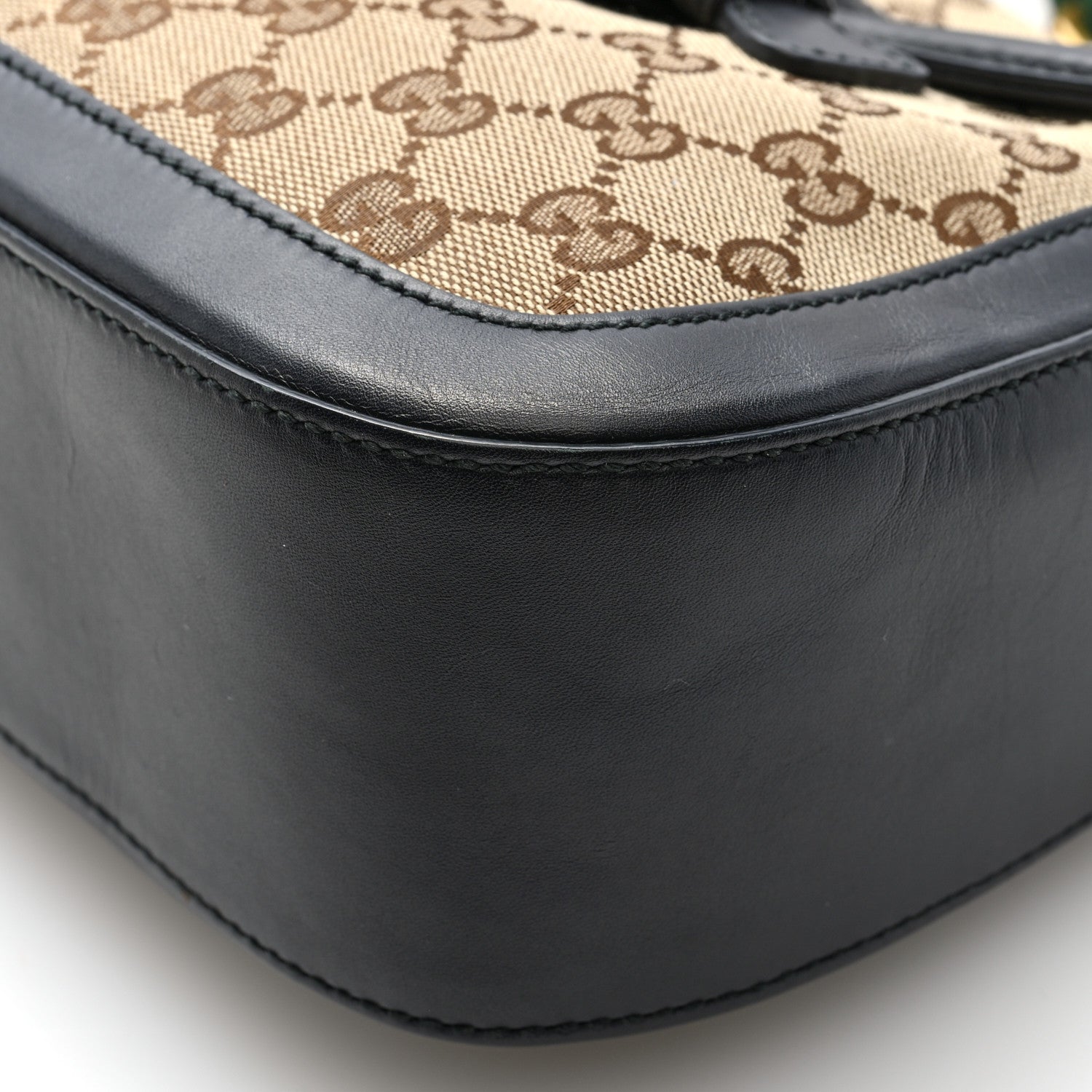 Gucci Monogram Ruinart Calfskin Medium Lady Web Shoulder Bag Beige Ebony Black 11 of 12
