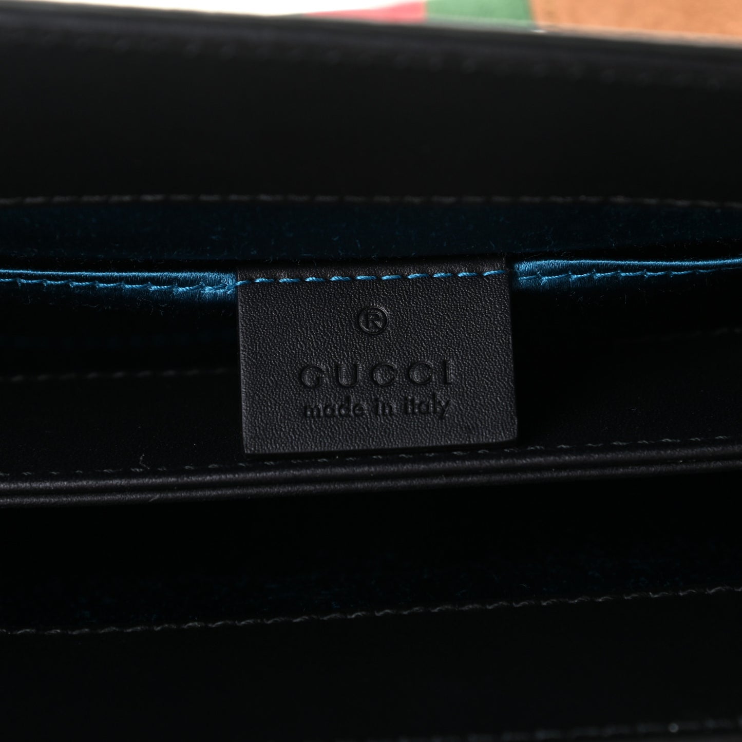 Suede Patent Web Small Ophidia Chain Shoulder Bag Nocciola Black