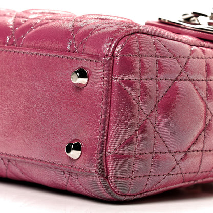 Christian Dior Metallic Lambskin Cannage Mini Lady Dior Rose Cherie 9 of 9