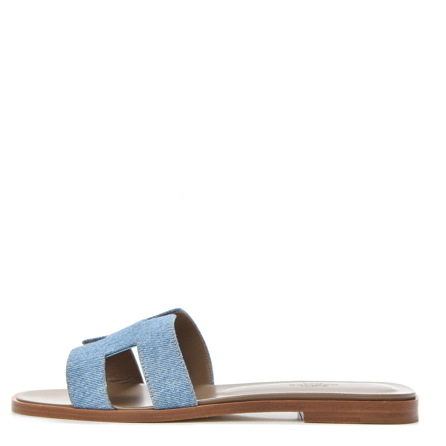 Hermes Denim Canvas Oran Sandals 38 Bleu Clair 1 of 9