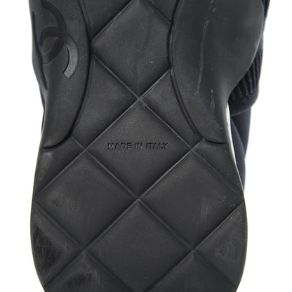 Chanel Stretch Fabric CC Sneakers 40 Black 7 of 10