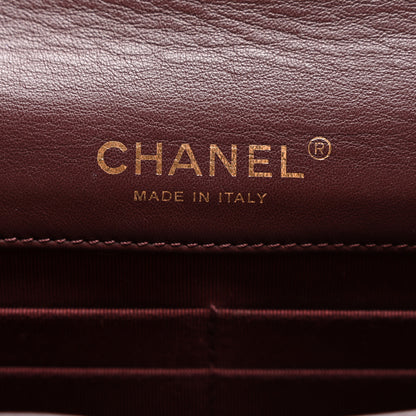 Chanel Patent Quilted Golden Class Wallet on Chain WOC Burgundy 5 of 9