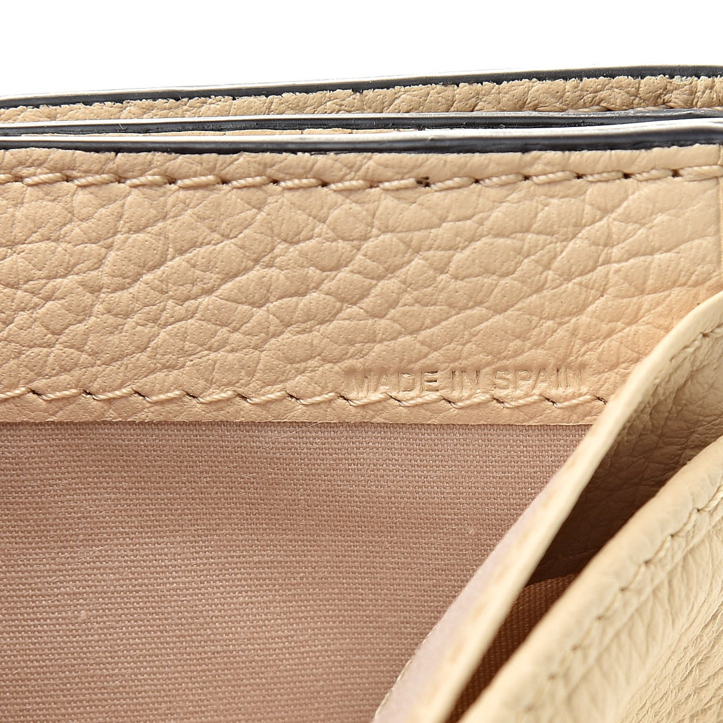 Grained Calfskin Marcie Square Wallet Blondie Beige