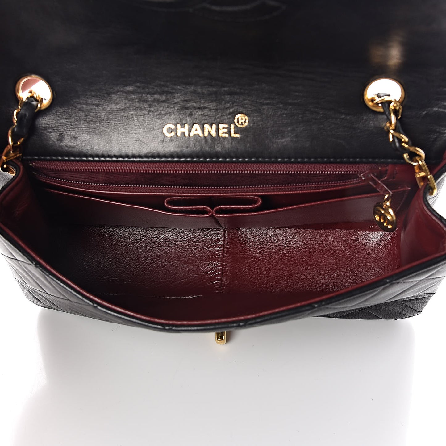 Lambskin Quilted Small Single Flap Black