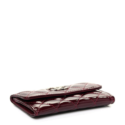 Chanel Patent Brilliant Flap Card Holder Burgundy 4 of 9