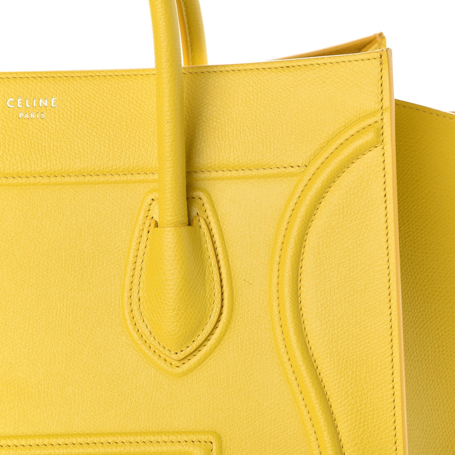 Celine Grained Calfskin Medium Phantom Luggage Yellow 9 of 9