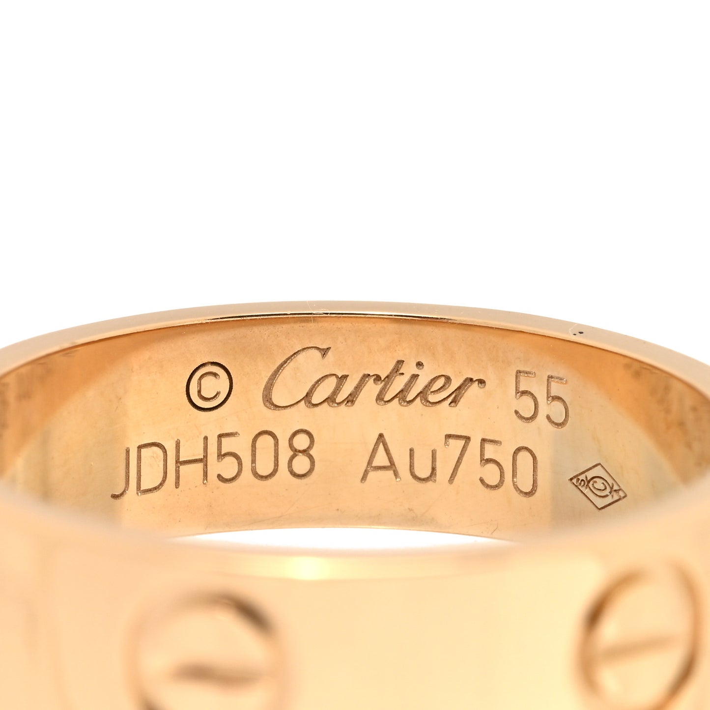 18K Yellow Gold 5.5mm LOVE Ring 55 7.25