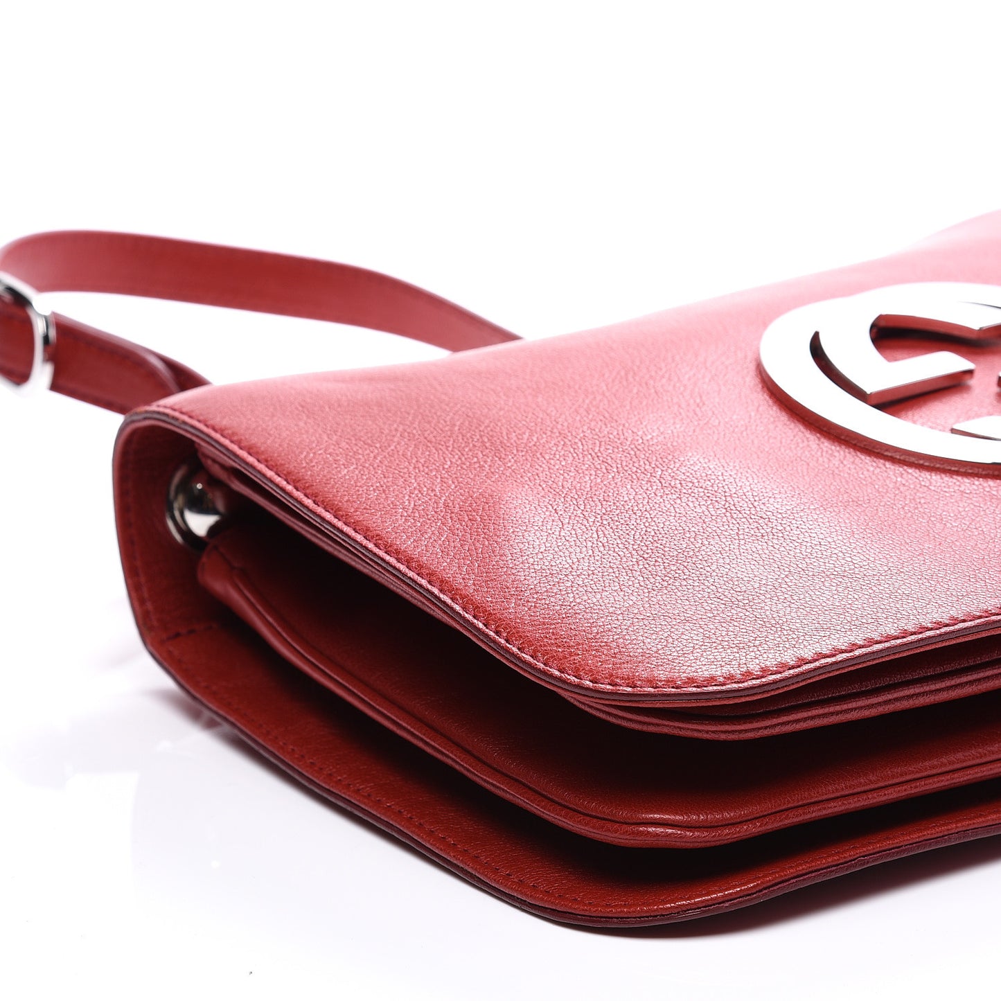 Calfskin Blondie Medium Flap Red