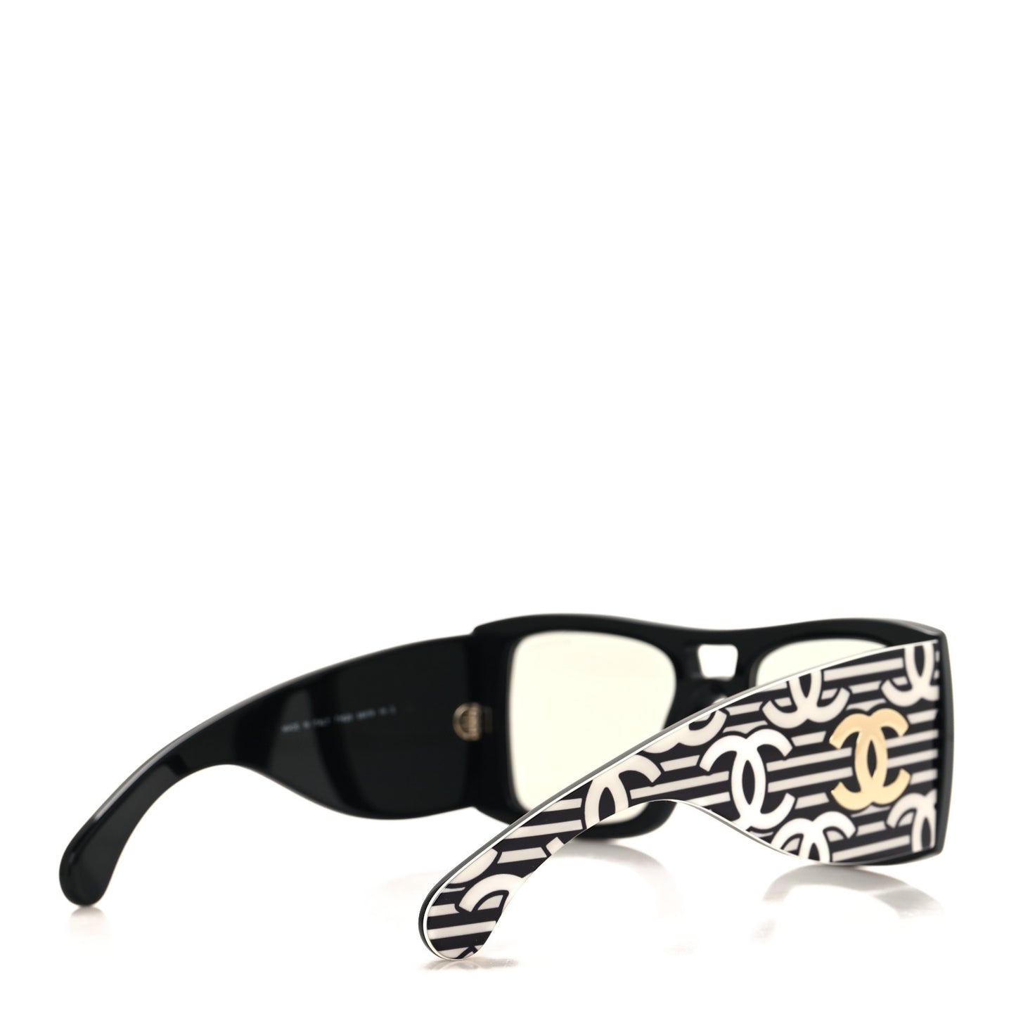 Acetate CC Logo Square Sunglasses 71628 Black White