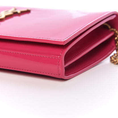 Saint Laurent Patent Calfskin Monogram Kate Chain Wallet Fresh Fuxia 8 of 9