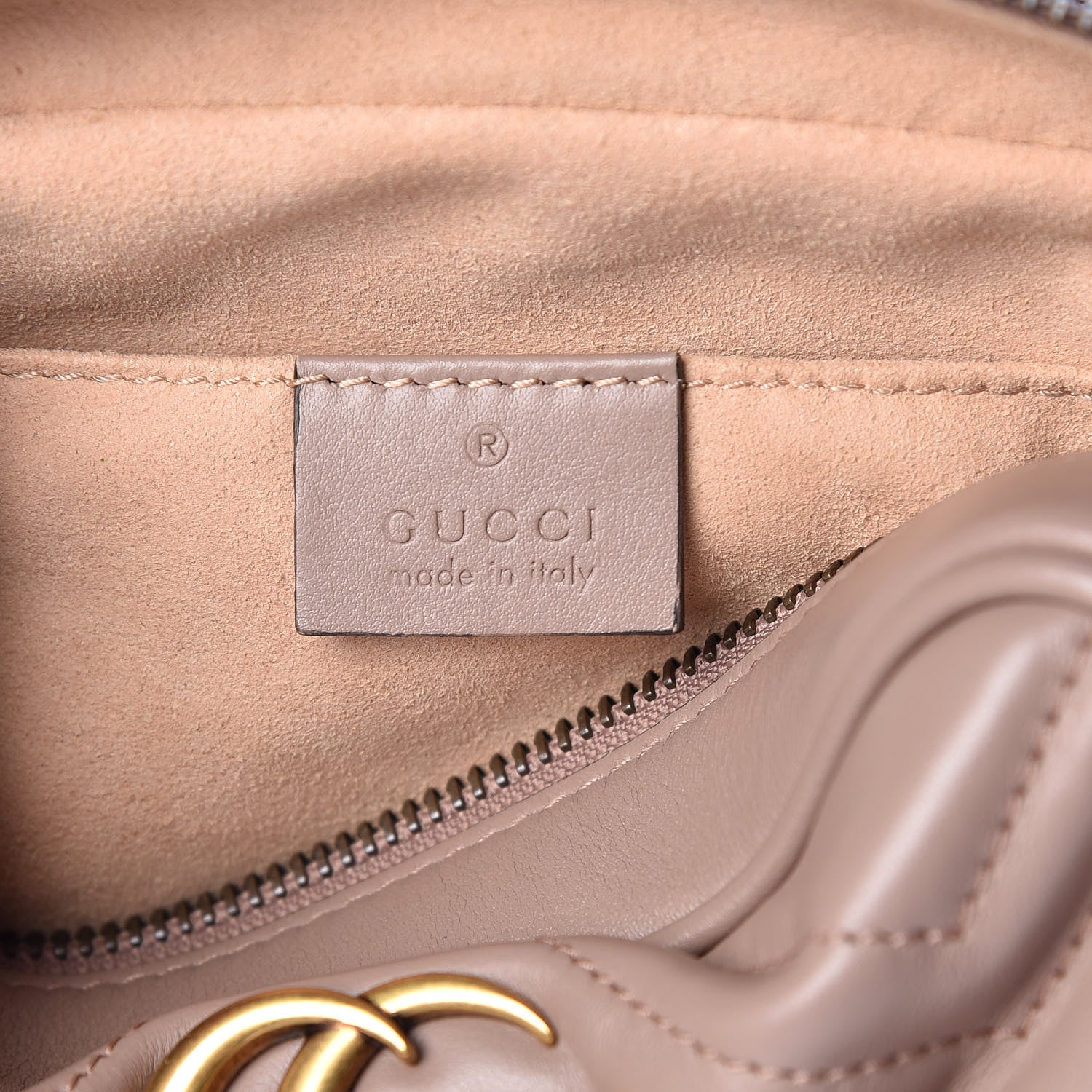 Gucci Calfskin Matelasse Mini GG Marmont Chain Shoulder Bag Porcelain Rose 8 of 9