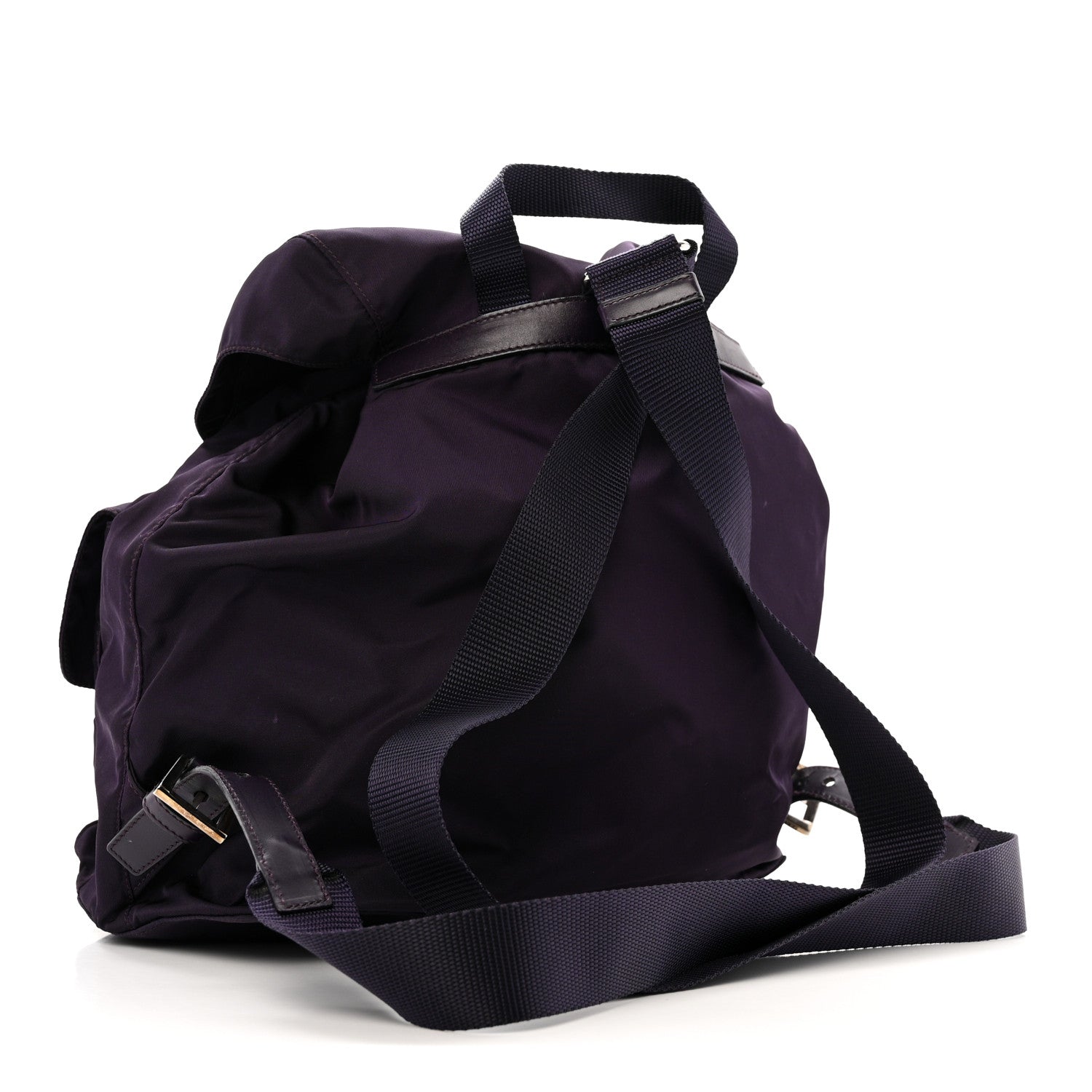 Prada Tessuto Nylon Saffiano Medium Backpack Purple 3 of 13