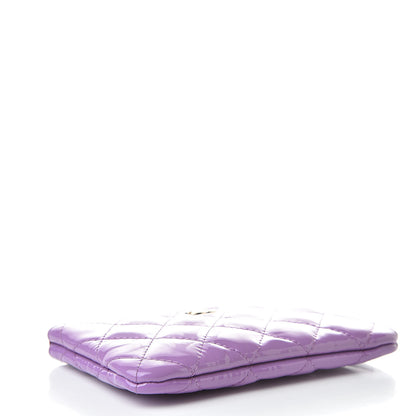 Chanel Patent Quilted Small Cosmetic Case Purple 4 of 8
