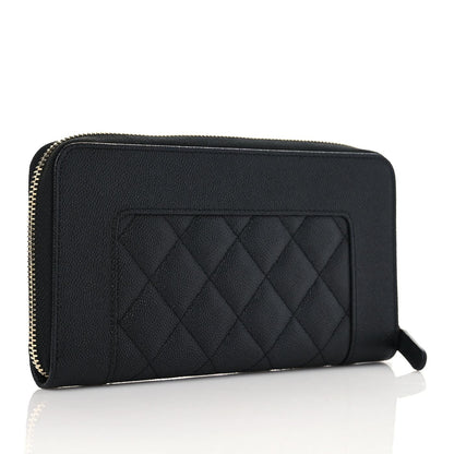 Chanel Caviar Quilted Mademoiselle Zip Around Wallet Black 3 of 7