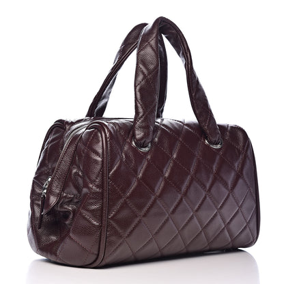 Chanel Caviar Quilted CC Timeless Bowler Burgundy 3 of 18