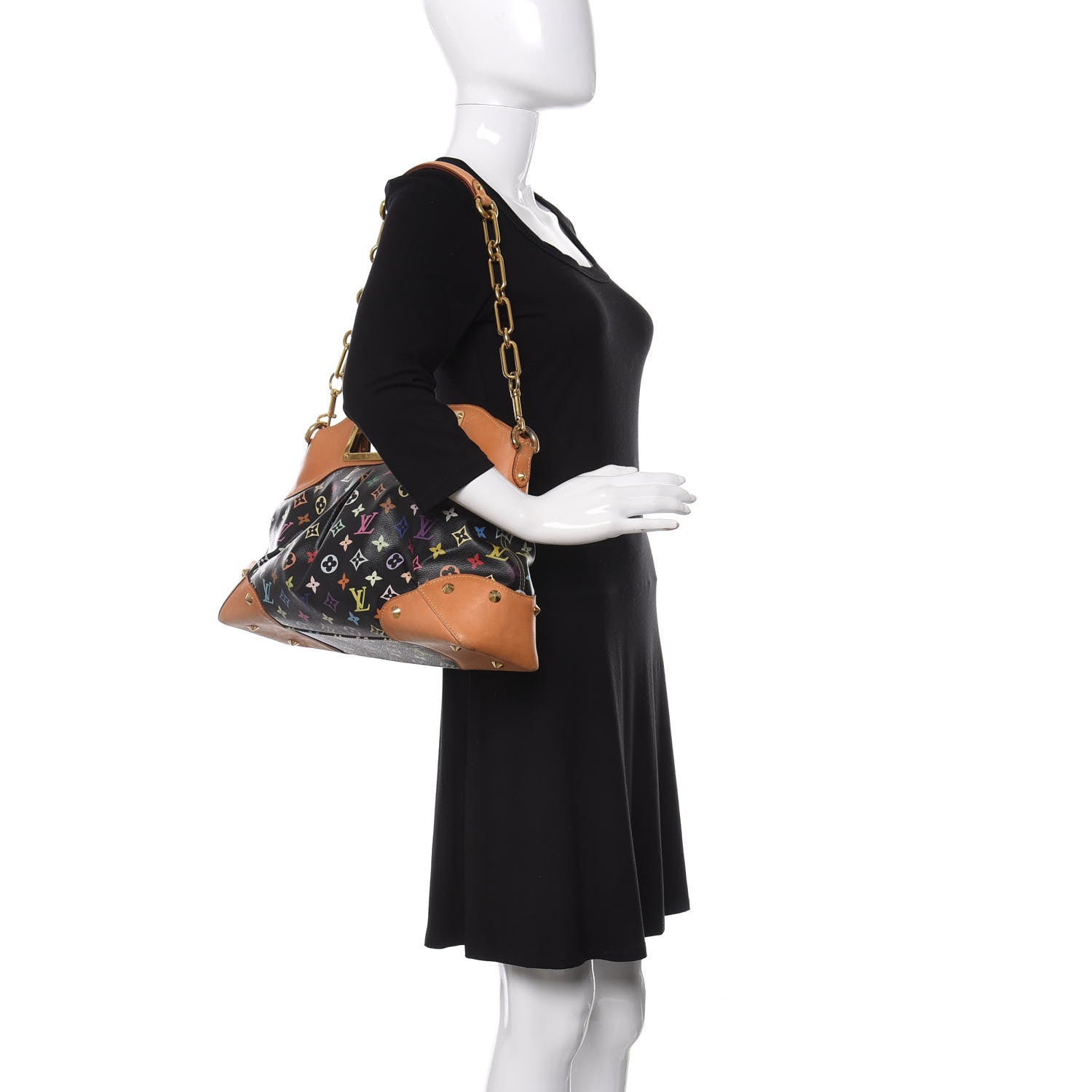 Louis Vuitton Monogram Multicolor Judy MM Black 2 of 9