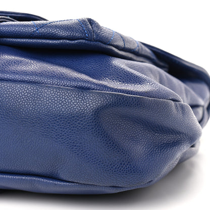 Chanel Glazed Caviar Coco Rider Flap Hobo Navy Blue 9 of 9