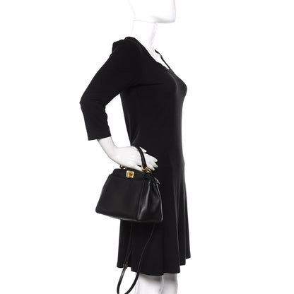 Fendi Nappa Mini Peekaboo Iconic Satchel Black 3 of 12