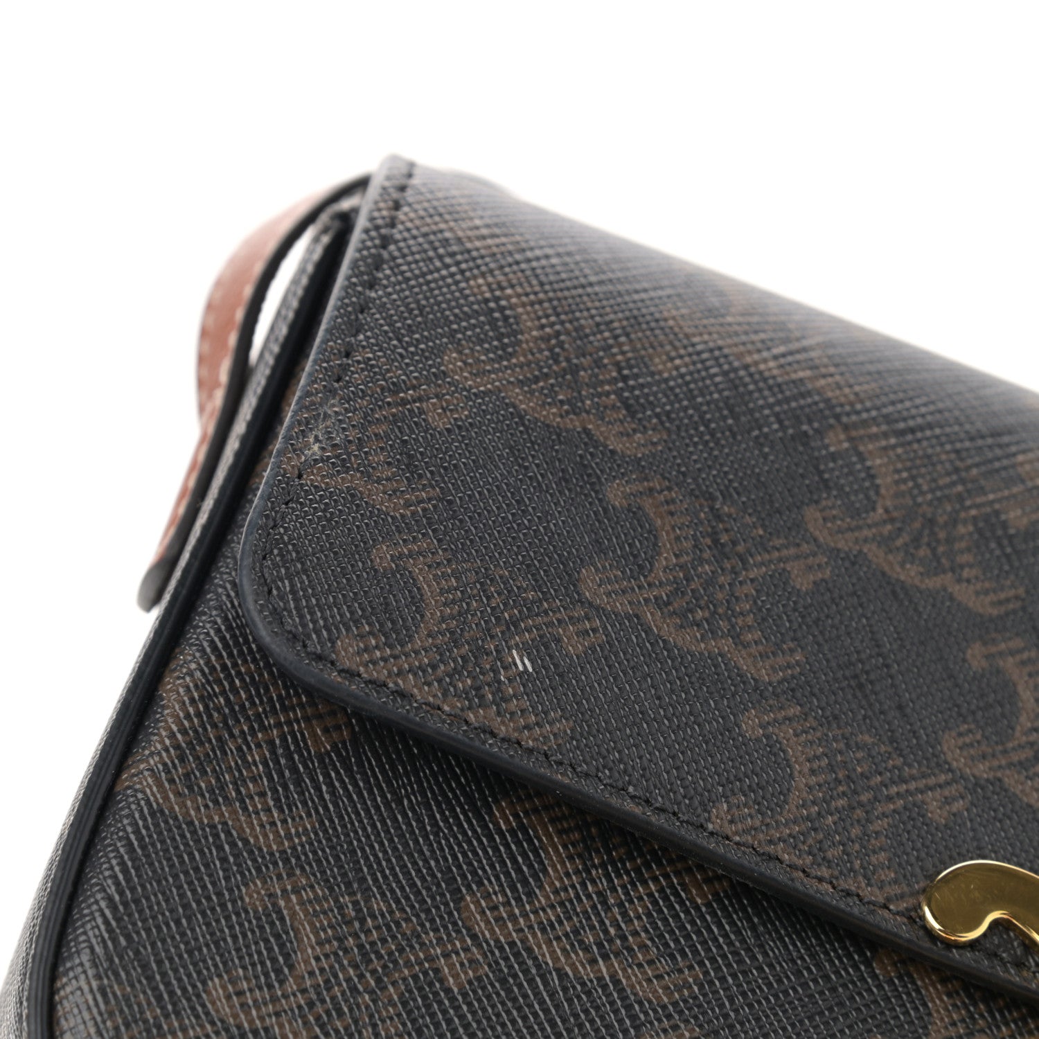 Celine Canvas Calfskin Triomphe Shoulder Bag Tan 13 of 13