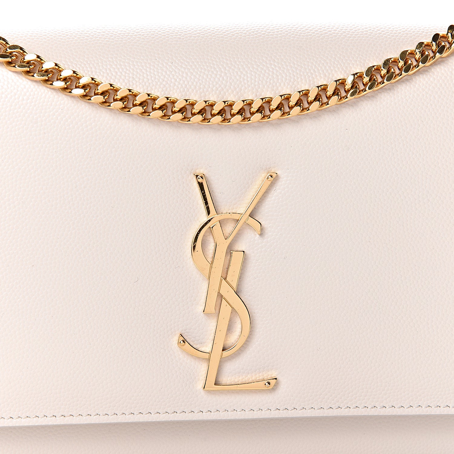 Saint Laurent Grain De Poudre Medium Classic Monogram Kate Satchel Porcellana 11 of 12